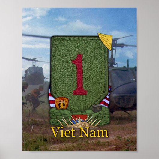 1. Infanterie-Division Vietnam War Patch Print Poster (Vorne)