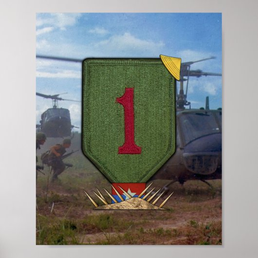 1. Infanterie-Division Vietnam War Patch Print Poster (Vorne)