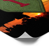 1. Infanterie groß rot 1 Vietnam War Patch Print Poster (Ecke)