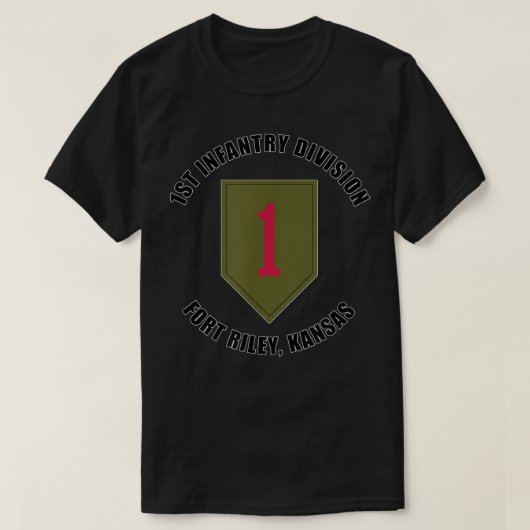 1. Infanterieabteilung Fort Riley Kansas Emblem Ve T-Shirt (Design vorne)