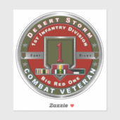 1. Infanterieabteilung Wüstensturm Veteran Vinyl Aufkleber (Blatt)
