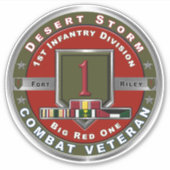 1. Infanterieabteilung Wüstensturm Veteran Vinyl Aufkleber (Vorderseite)