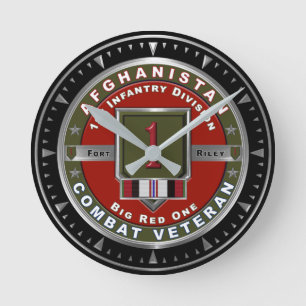 1. Infanteriedivision Afghanistan Veteran Runde Wanduhr