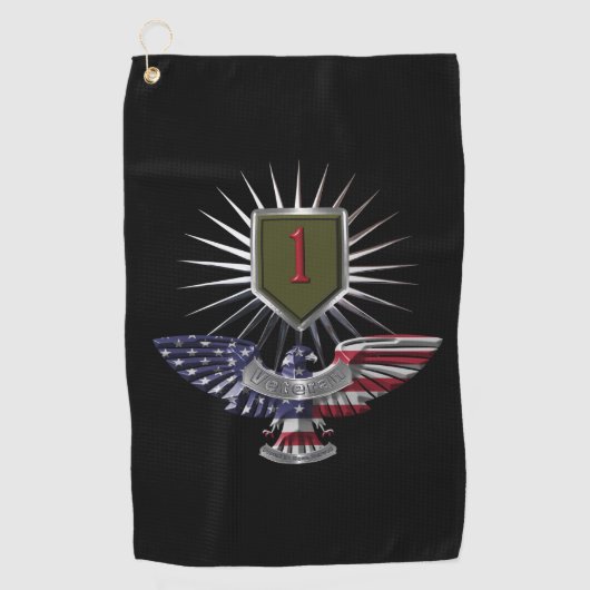 1. Infanteriedivision "Big Red One" Custom Eagle Golfhandtuch (Vorderseite)