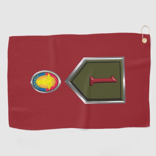 1. Infanteriedivision "Big Red One" Custom Patch Golfhandtuch (Horizontal)