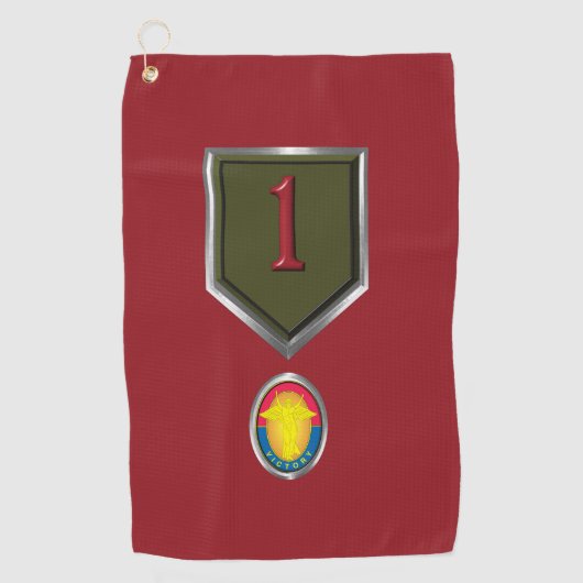 1. Infanteriedivision "Big Red One" Custom Patch Golfhandtuch (Vorderseite)