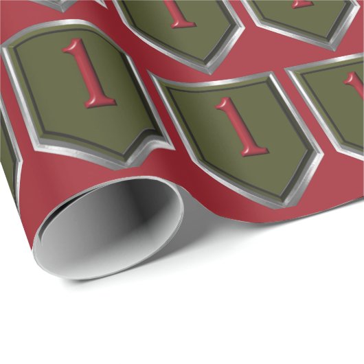 1. Infanteriedivision - Gerahmter Patch Geschenkpapier (Rolleneckpunkt)