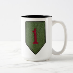 1. Infanteriedivision-großes Rot 1 Fort Riley Zweifarbige Tasse