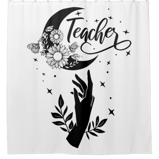 1- Inspirationslehrer-Hemd, Minimalistisch Teacher Duschvorhang (Vorderseite)