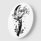 1- Inspirationslehrer-Hemd, Minimalistisch Teacher Große Wanduhr (Winkel)