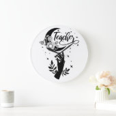 1- Inspirationslehrer-Hemd, Minimalistisch Teacher Große Wanduhr (Zuhause)