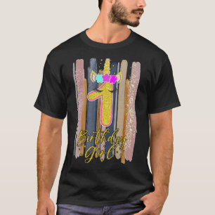 1 Jahr 1. Geburtstag Girl Teens Einhorn Gesicht T-Shirt