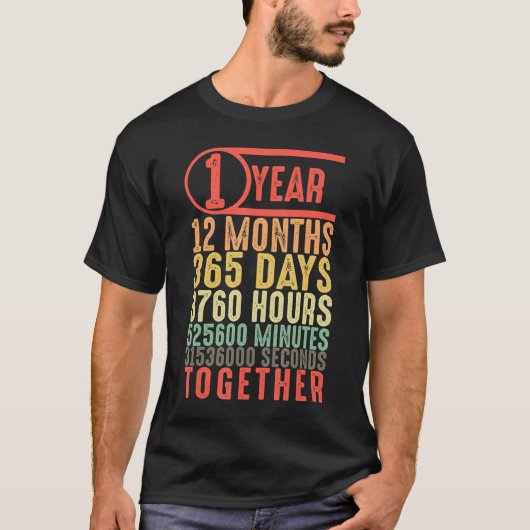 1 Jahr 1. Verabred Jubiläum Geschenk für Boyfriend T-Shirt (Vorderseite)
