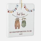 1. Jahr als Großeltern für die Ankündigung eines K Keramikornament (Rechts)