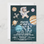 1 Jahr alter Weltraumatronin Geburtstag Einladung (Vorderseite)