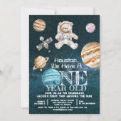 1 Jahr alter Weltraumatronin Geburtstag Einladung (Vorderseite)