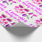 1 JAHR ALTES, WENIG PRINCESS-DESIGN GESCHENKPAPIER (Ecke)