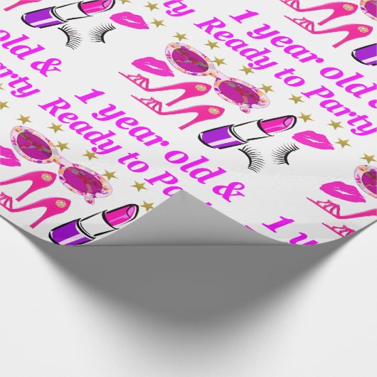 1 JAHR ALTES, WENIG PRINCESS-DESIGN GESCHENKPAPIER (Ecke)