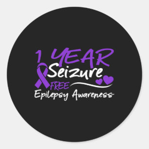 1 Jahr Anfall freie Epilepsie Aufklärung Monat Pur Runder Aufkleber