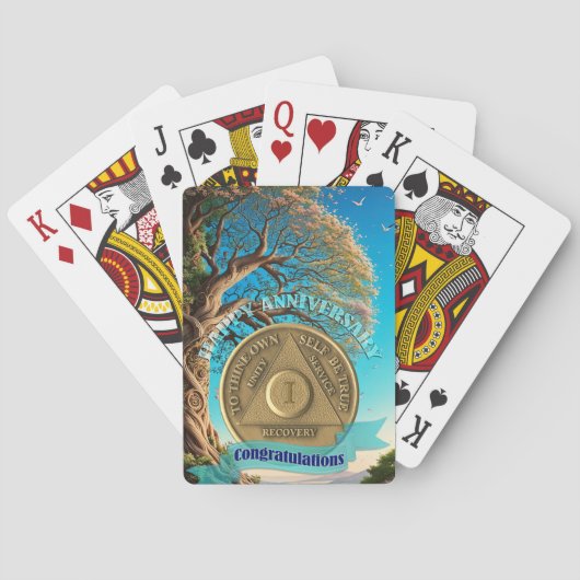 1 Jahr bescheidener Jubiläumspflanze Spielkarten (Rückseite)