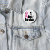 1 Jahr Brustkrebserkrankung Button (Beispiel)