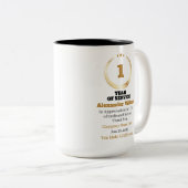 1 Jahr Dienstjubiläum Mitarbeiter Anerkennung – Ma Zweifarbige Tasse (VorderseiteRechts)