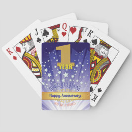 1 Jahr Erholung Jahrestag Fett Zahl Spielkarten