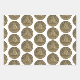 1-Jahr-Erholung-Jahrtausend-Münze Geschenkpapier Set