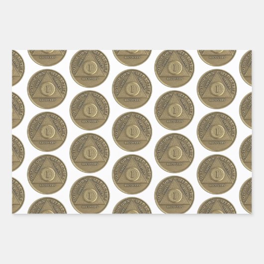 1-Jahr-Erholung-Jahrtausend-Münze Geschenkpapier Set (Vorderseite)