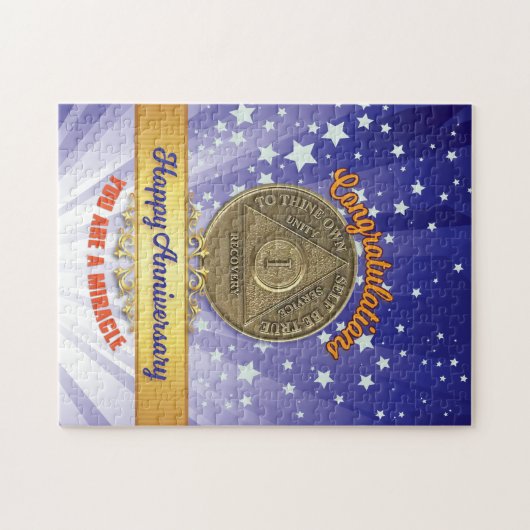 1 Jahr Erholung Münzjubiläum Sie sind ein Wunder Puzzle (Horizontal)