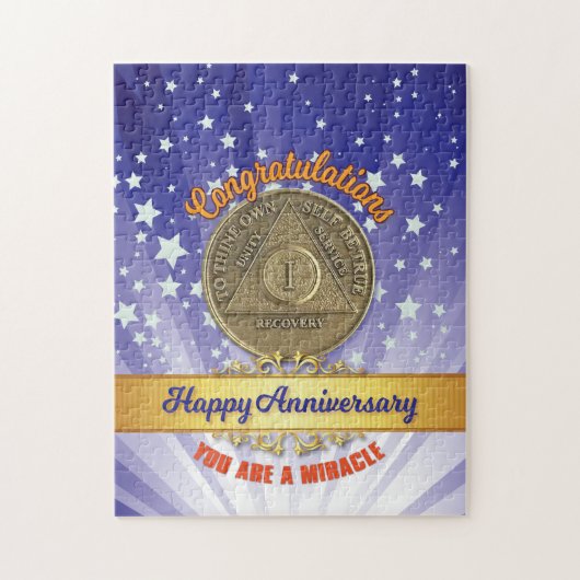 1 Jahr Erholung Münzjubiläum Sie sind ein Wunder Puzzle (Vertikal)