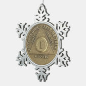 1 Jahr Feierliche Feier Medallion Schneeflocken Zinn-Ornament (Rechts)