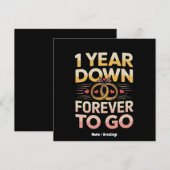 1 Jahr für immer bis zum 1. Hochzeitstag Einladung (Vorne/Hinten)