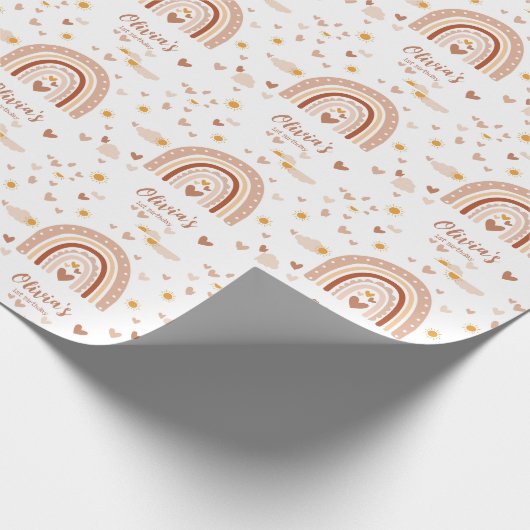 1 Jahr Geburtstag Mädchen Geschenkpapier (Ecke)