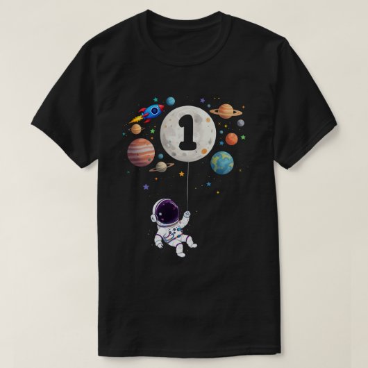 1 Jahr Geburtstag Planeten Astronaut 1. Geburtstag T-Shirt (Design vorne)