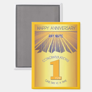1 Jahr Golden Ray 12-Schritte CUSTOM NAME Magnet