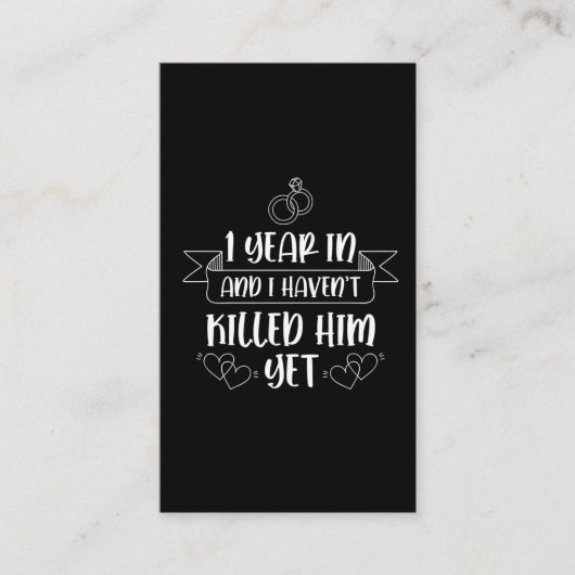 1 Jahr Husband-Ehefrau 1. Hochzeitstag Visitenkarte (Vorderseite)