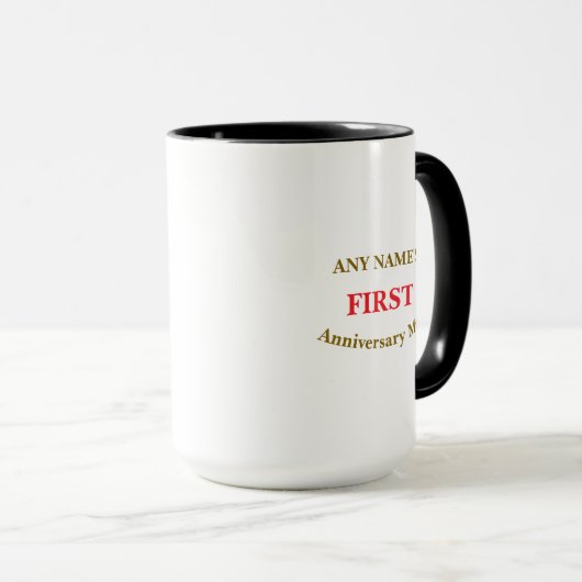 1 Jahr INDIVIDUELLE NAME Feierabend Tasse (VorderseiteRechts)