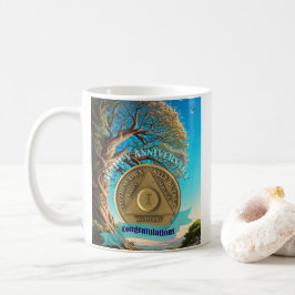 1 Jahr INDIVIDUELLE NAME OM Coin Tree of Life Kaffeetasse