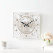 1 Jahr Jubiläum Geschenke für Ehefrau und Ehemann Quadratische Wanduhr (Zuhause)