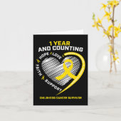 1 Jahr Krebsüberleben Gold Kinder Krebs Aware Karte (Gelbe Blume)