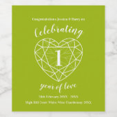 1 Jahr Liebe Weinetiketten Weinetikett (Einzelnes Label)