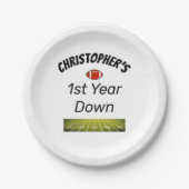 1. Jahr nach dem Geburtstag des Football Boys Pappteller (Vorderseite)