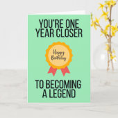1 Jahr Naher, um eine Legende zu werden - Geburtst Karte (Gelbe Blume)