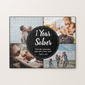 1 Jahr, nüber, 4 FotoCollage, Individuelle Name Puzzle (Horizontal)