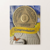 1 Jahr OM Jubiläum Herzlichen Glückwunsch Serenity Puzzle (Vertikal)