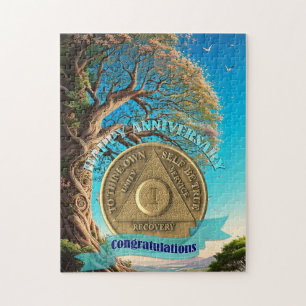 1 Jahr OM Jubiläum Münzbaum Puzzle