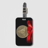 1 Jahr OM Jubiläumsmünzen Red Ribbon Gepäckanhänger (Vorderseite Vertikal)