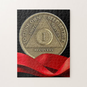 1 Jahr OM Jubiläumsmünzen Red Ribbon Puzzle