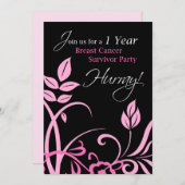 1 Jahr Party Einladung der Brustkrebserkrankung (Vorne/Hinten)